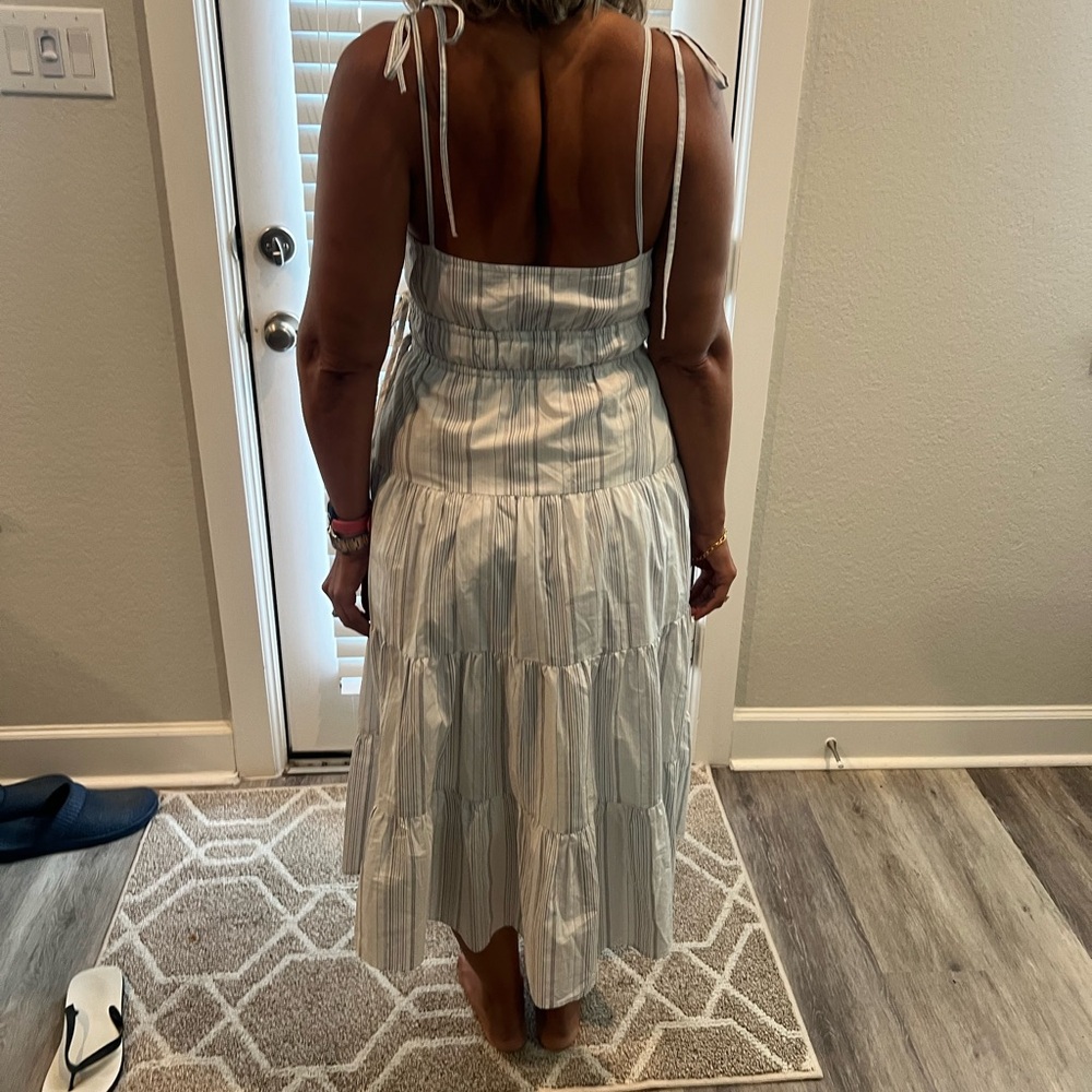 Rails Julia White and Gray Striped Midi Dress - Picture 3 of 7